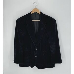David Taylor Blazer Men‎ 44S Sport Coat Jacket Black 2 Button Preppy Corduroy